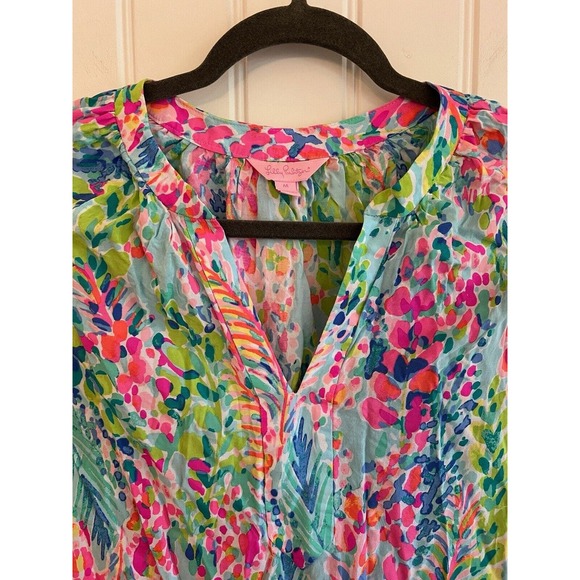 Lilly Pulitzer Catch The Wave Martinique Long Sleeve Top Shirt Size Medium - Picture 5 of 7